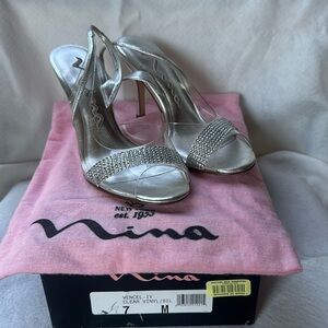 Silver/Clear Vinyl stilettos